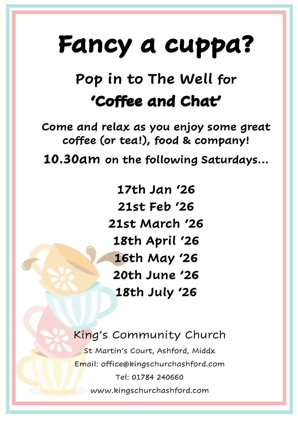 coffee and chat dates Jan-July